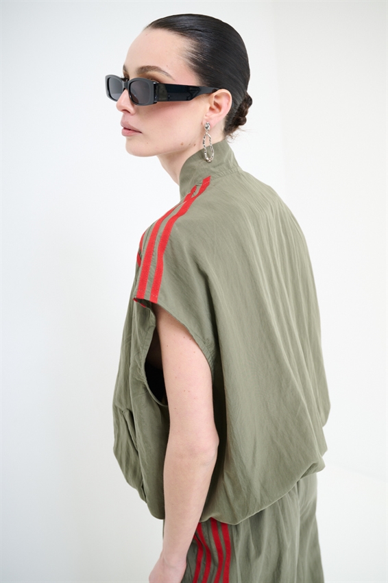 GILET OVERSIZE CON BANDE LYOCELL