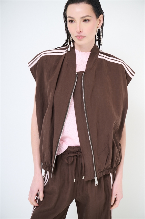 GILET OVERSIZE CON BANDE LYOCELL