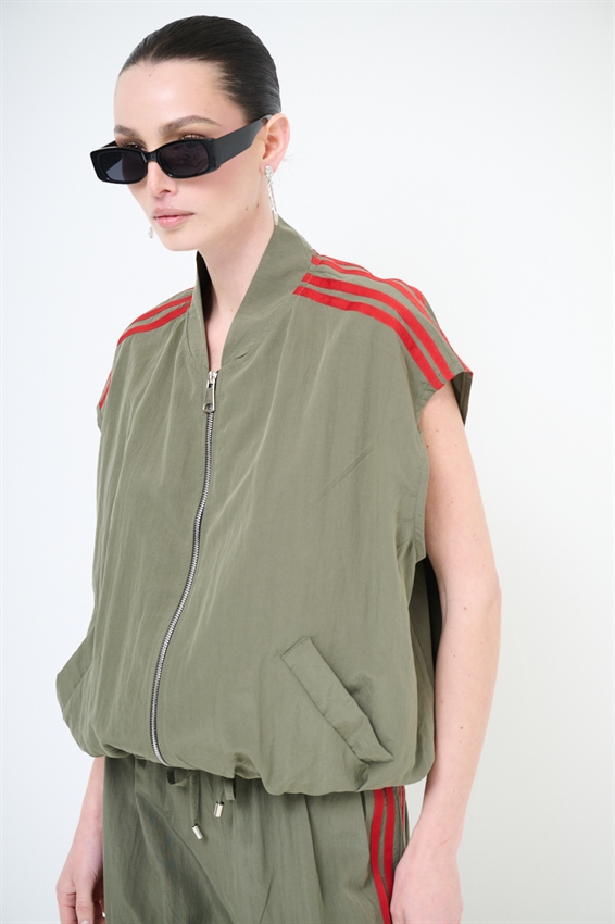 GILET OVERSIZE CON BANDE LYOCELL