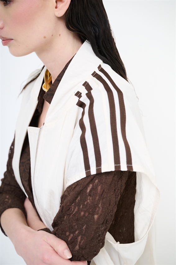 GILET OVERSIZE CON BANDE LYOCELL BURRO