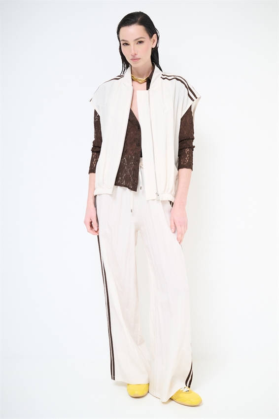 GILET OVERSIZE CON BANDE LYOCELL BURRO