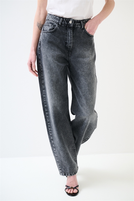 JEANS DRITTO CROPPED GRIGIO