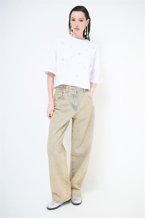 JEANS BAGGY SABBIATO SABBIA