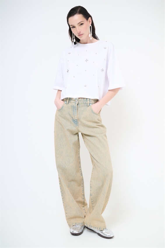 JEANS BAGGY SABBIATO SABBIA