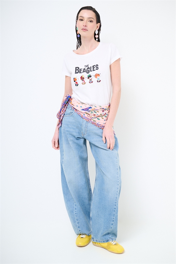 JEANS BALLOON VITA MEDIA CON DOPPIA CUCITURA LATO BLU MEDIO