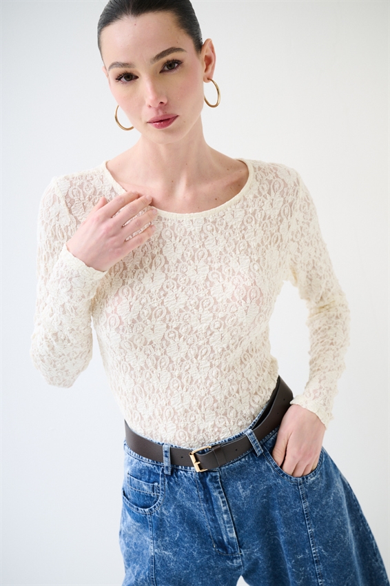 MAGLIA PARICOLLO CON INCRESPATURE LATERALI