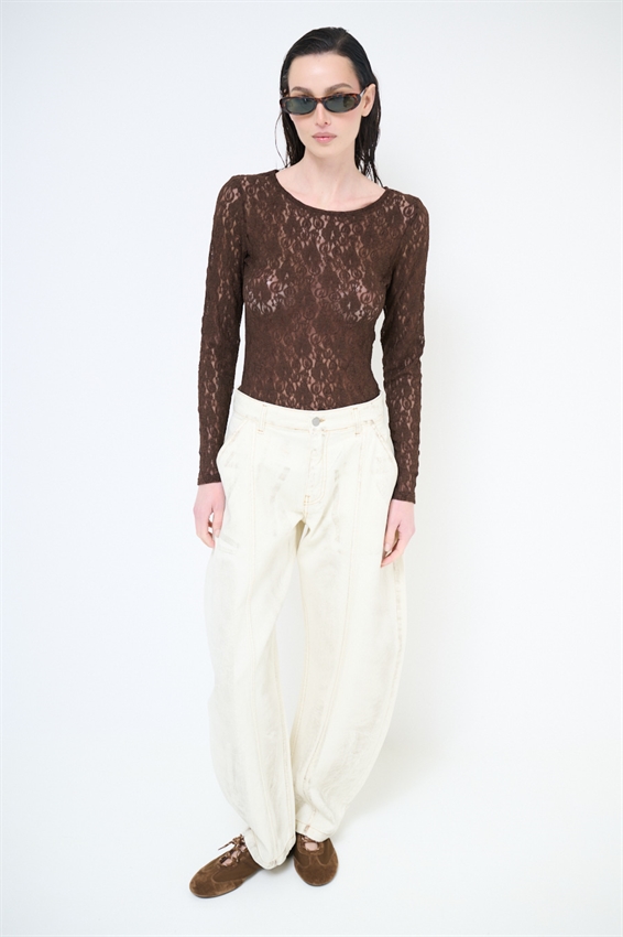 MAGLIA PARICOLLO CON INCRESPATURE LATERALI MORO