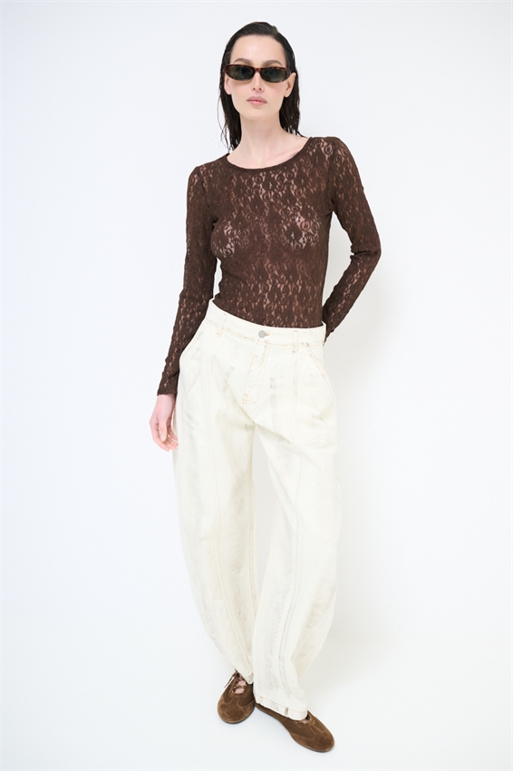 MAGLIA PARICOLLO CON INCRESPATURE LATERALI MORO