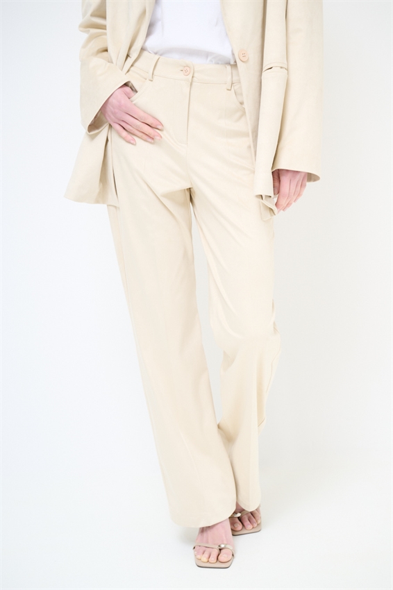 PANTALONE A 5 TASCHE CON PIEGA CENTRALE BEIGE