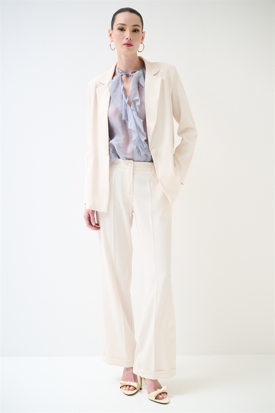 PANTALONE DRITTO IN CADI CON RISVOLTO