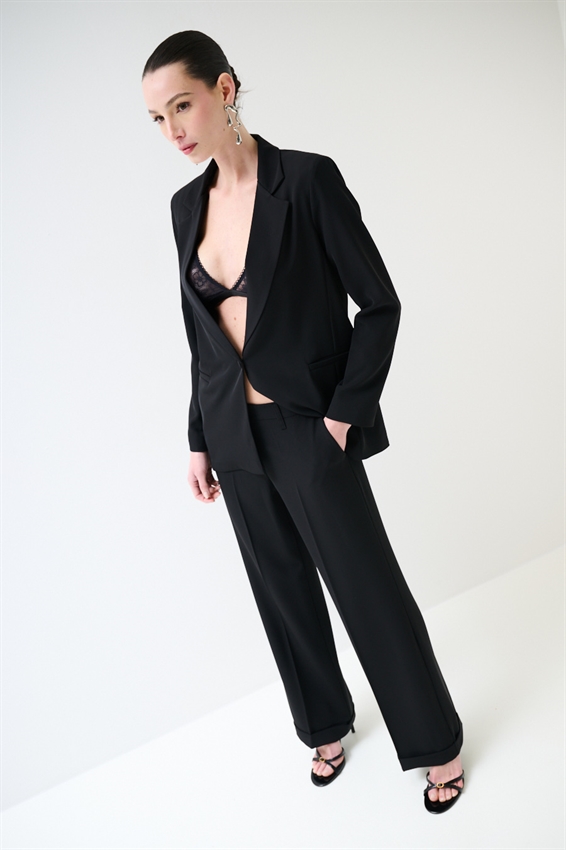 PANTALONE DRITTO IN CADI CON RISVOLTO