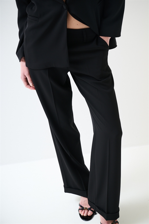 PANTALONE DRITTO IN CADI CON RISVOLTO