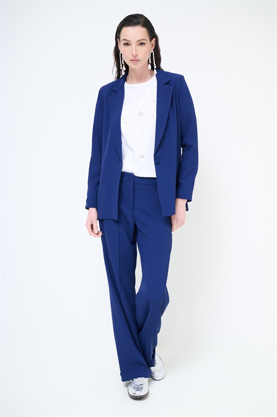 PANTALONE DRITTO IN CADI CON RISVOLTO