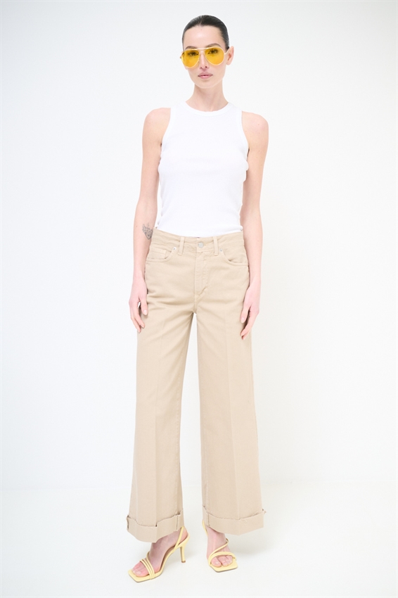 PANTAPALAZZO CON RISVOLTO E TAGLIO VIVO