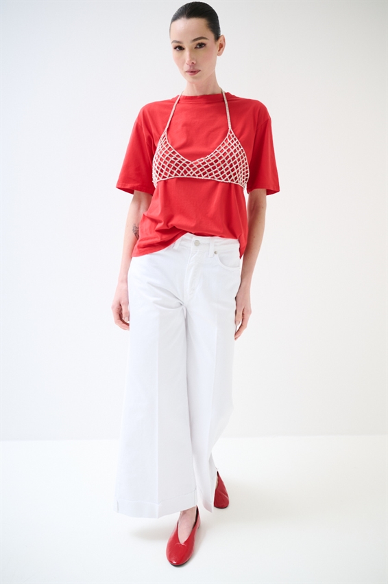 PANTAPALAZZO CON RISVOLTO E TAGLIO VIVO