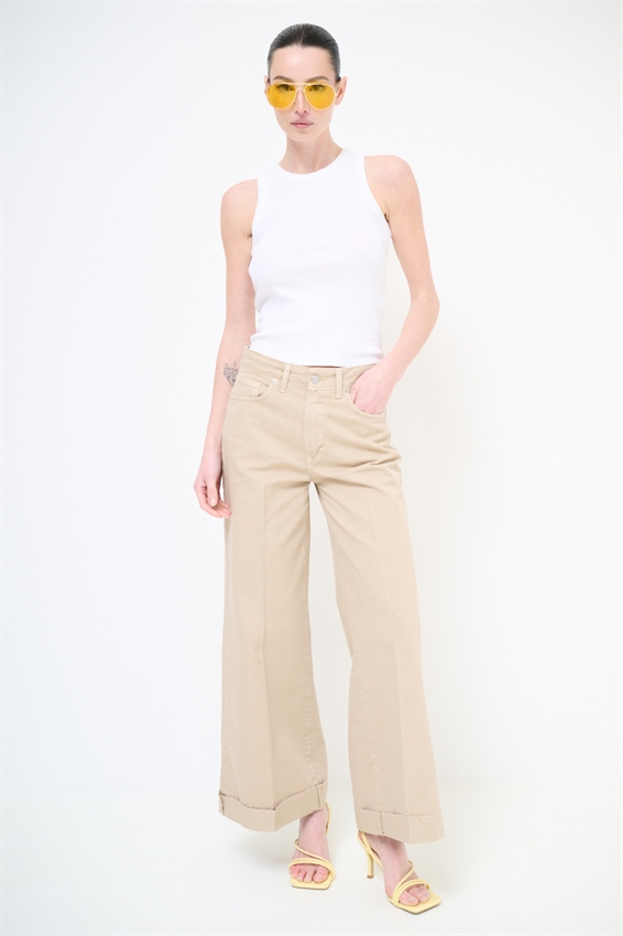 PANTAPALAZZO CON RISVOLTO E TAGLIO VIVO