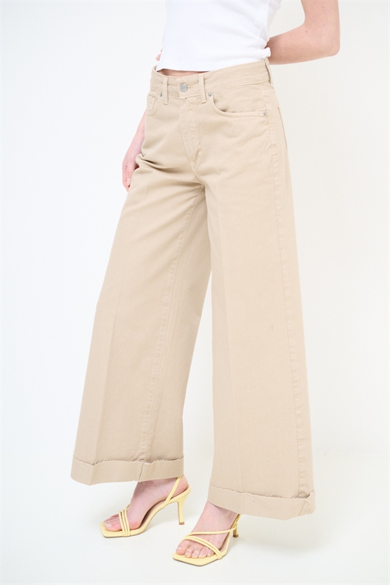 PANTAPALAZZO CON RISVOLTO E TAGLIO VIVO DESERTO