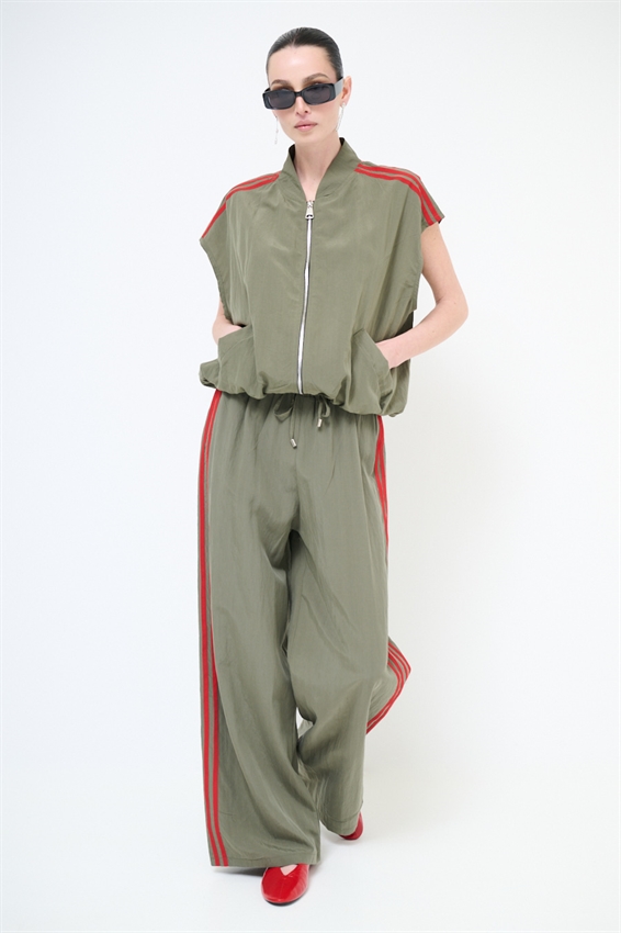 PANTALONE CON BANDE LYOCELL