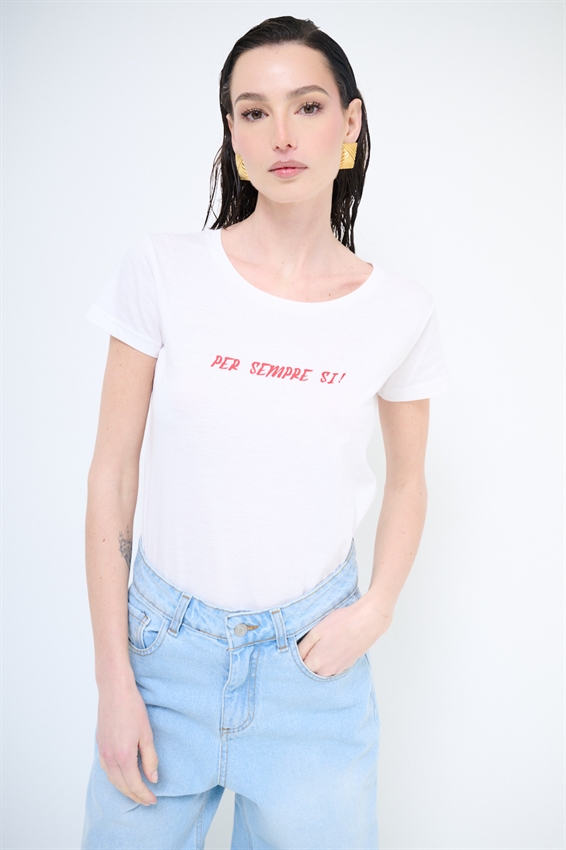 T-SHIRT STAMPA PER SEMPRE SI BIANCO