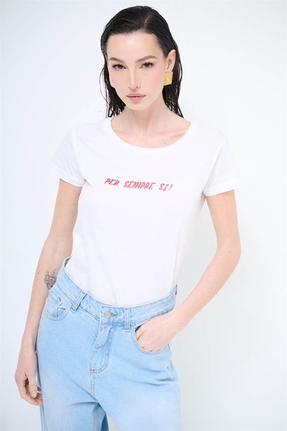 T-SHIRT STAMPA PER SEMPRE SI BIANCO