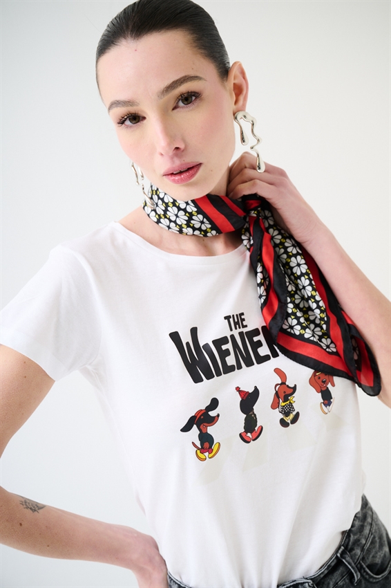 T-SHIRT STAMPA THE WIENERS BIANCO