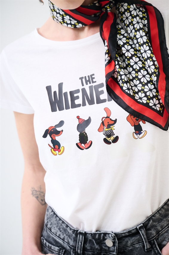 T-SHIRT STAMPA THE WIENERS BIANCO