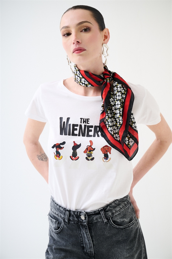 T-SHIRT STAMPA THE WIENERS BIANCO