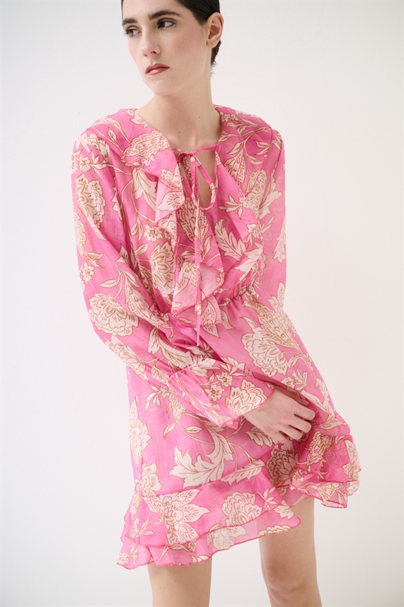 ABITO CORTO STAMPA ROSA