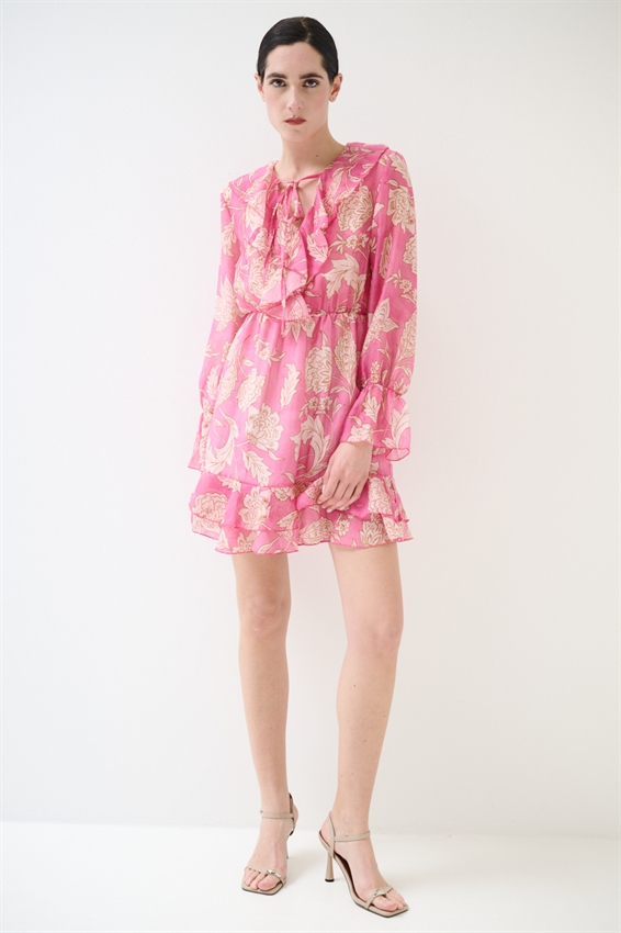 ABITO CORTO STAMPA ROSA