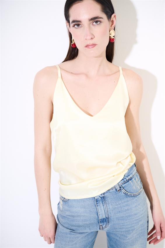 CANOTTA BASIC CON SPALLINI REGOLABILI IN VISCOSA GIALLO