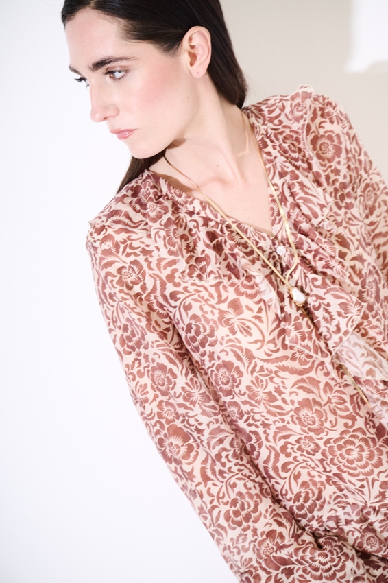 CASACCA CON VOLANT STAMPATA MORO