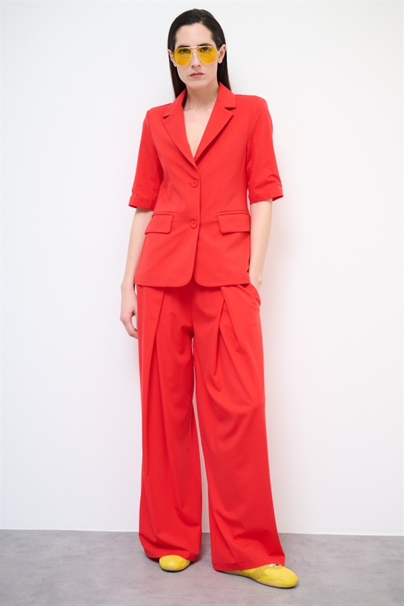 GIACCA MANICA CORTA CON PATTINE ROSSO