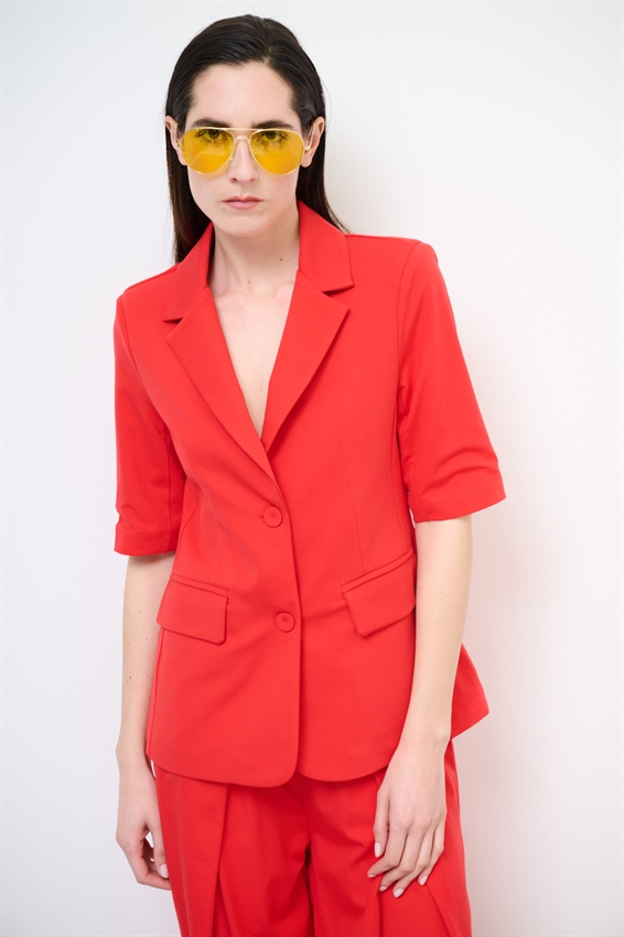 GIACCA MANICA CORTA CON PATTINE ROSSO