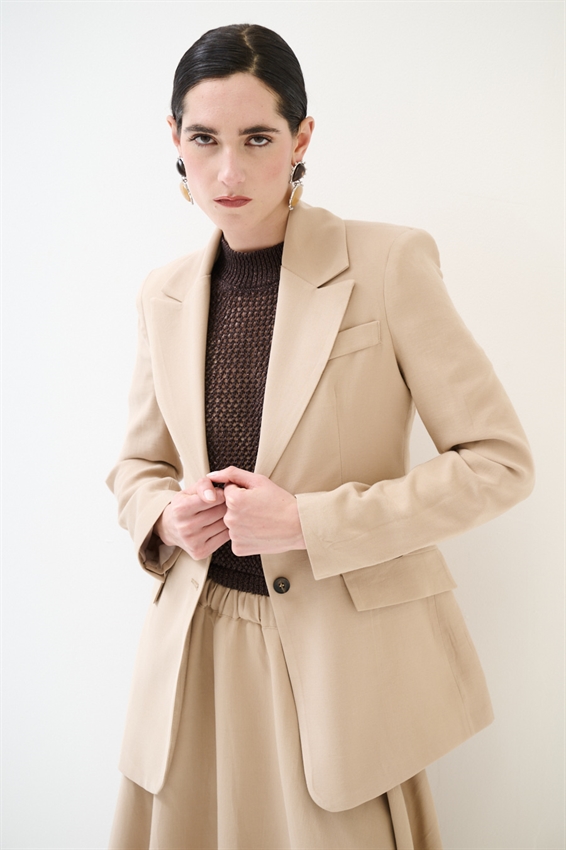 GIACCA AVVITATA A 2 BOTTONI CON PATTINE