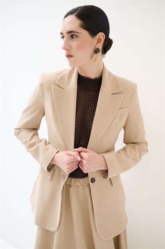 GIACCA AVVITATA A 2 BOTTONI CON PATTINE