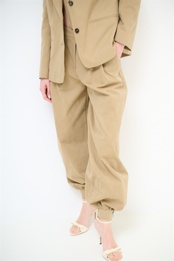 PANTALONE IN COTONE CON RIPRESA SUL FONDO