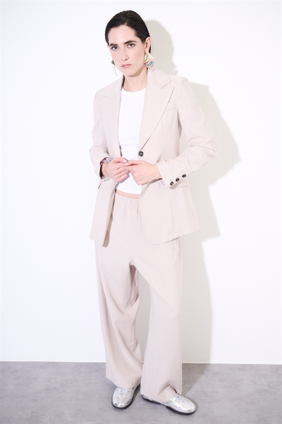 PANTALONE DRITTO CON FIBBIE BEIGE