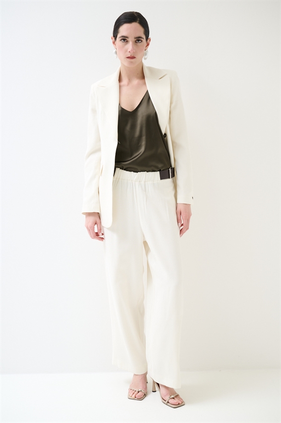 PANTALONE DRITTO CON FIBBIE BURRO