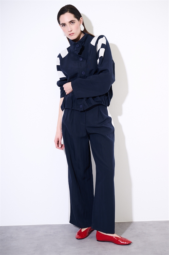 PANTALONE CON BANDA A CONTRASTO