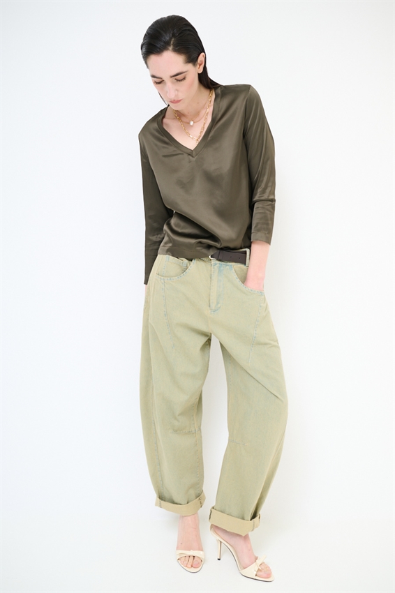 PANTA BALLOON CON PINCES E CINTURA CORDA