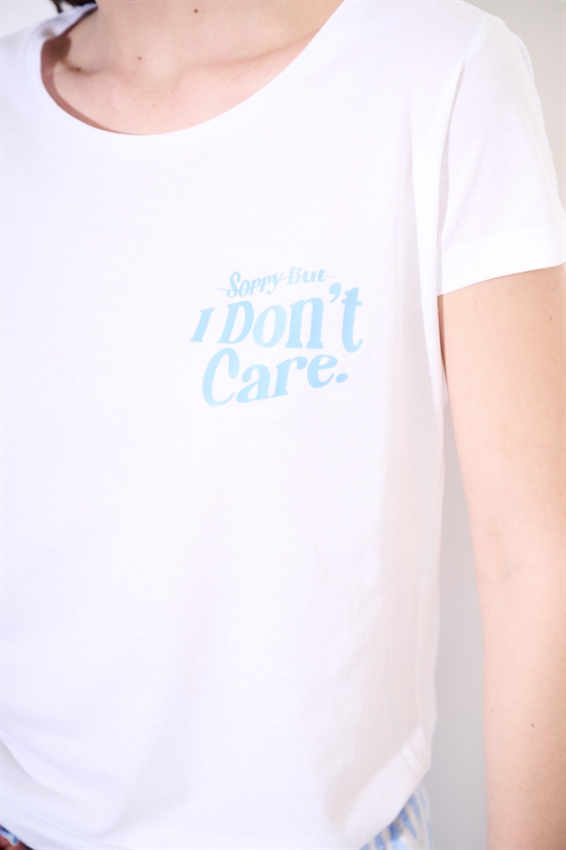 T-SHIRT BASIC CON STAMPA I DONT CARE