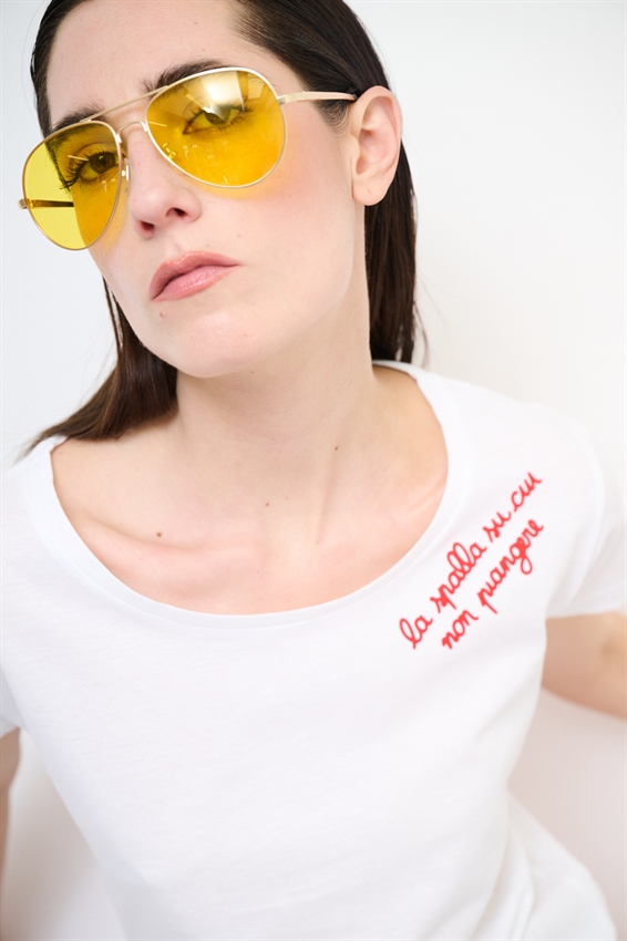 T-SHIRT BASIC CON STAMPA SPALLA