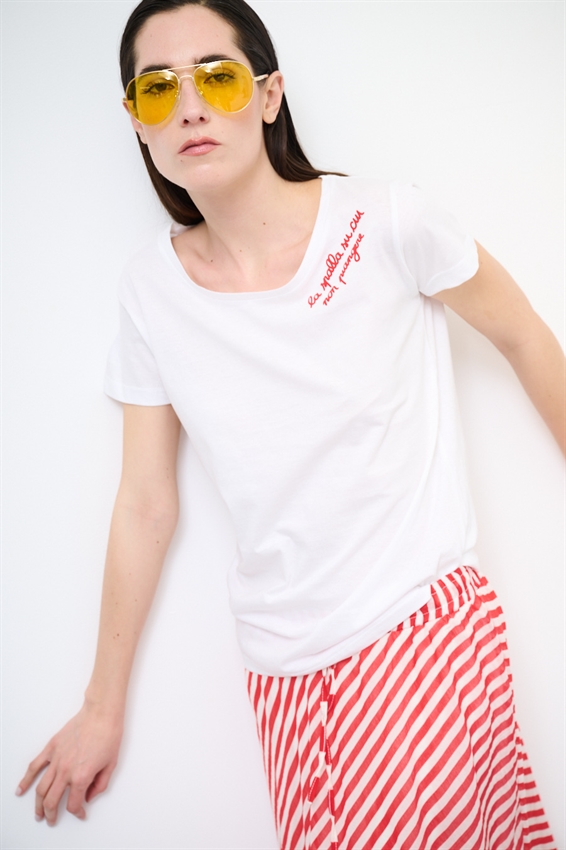 T-SHIRT BASIC CON STAMPA SPALLA
