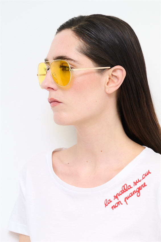 T-SHIRT BASIC CON STAMPA SPALLA BIANCO