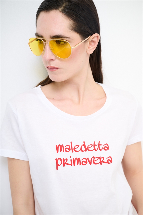 T-SHIRT BASIC CON STAMPA MALEDETTA PRIMAVERA