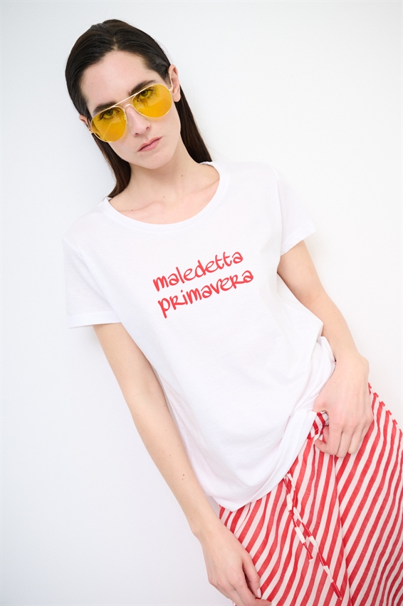 T-SHIRT BASIC CON STAMPA MALEDETTA PRIMAVERA