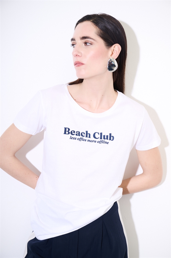 T-SHIRT BASIC CON STAMPA BEACH CLUB