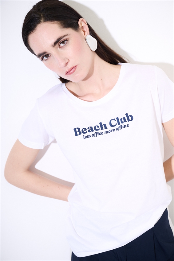 T-SHIRT BASIC CON STAMPA BEACH CLUB
