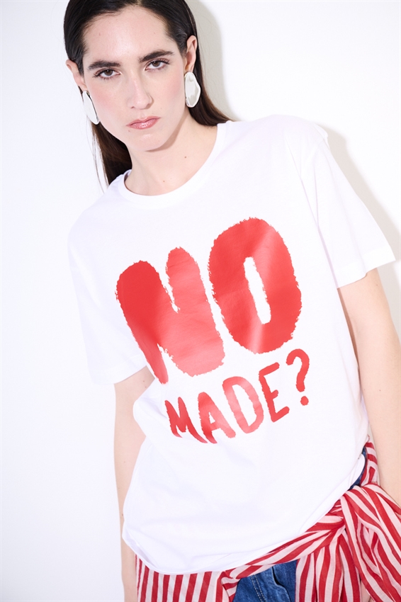 T-SHIRT OVER CON STAMPA NO MADE