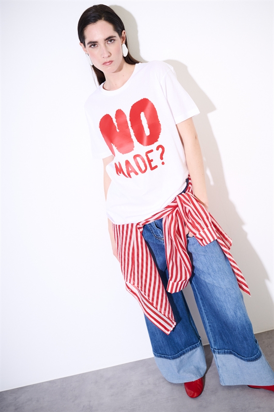 T-SHIRT OVER CON STAMPA NO MADE